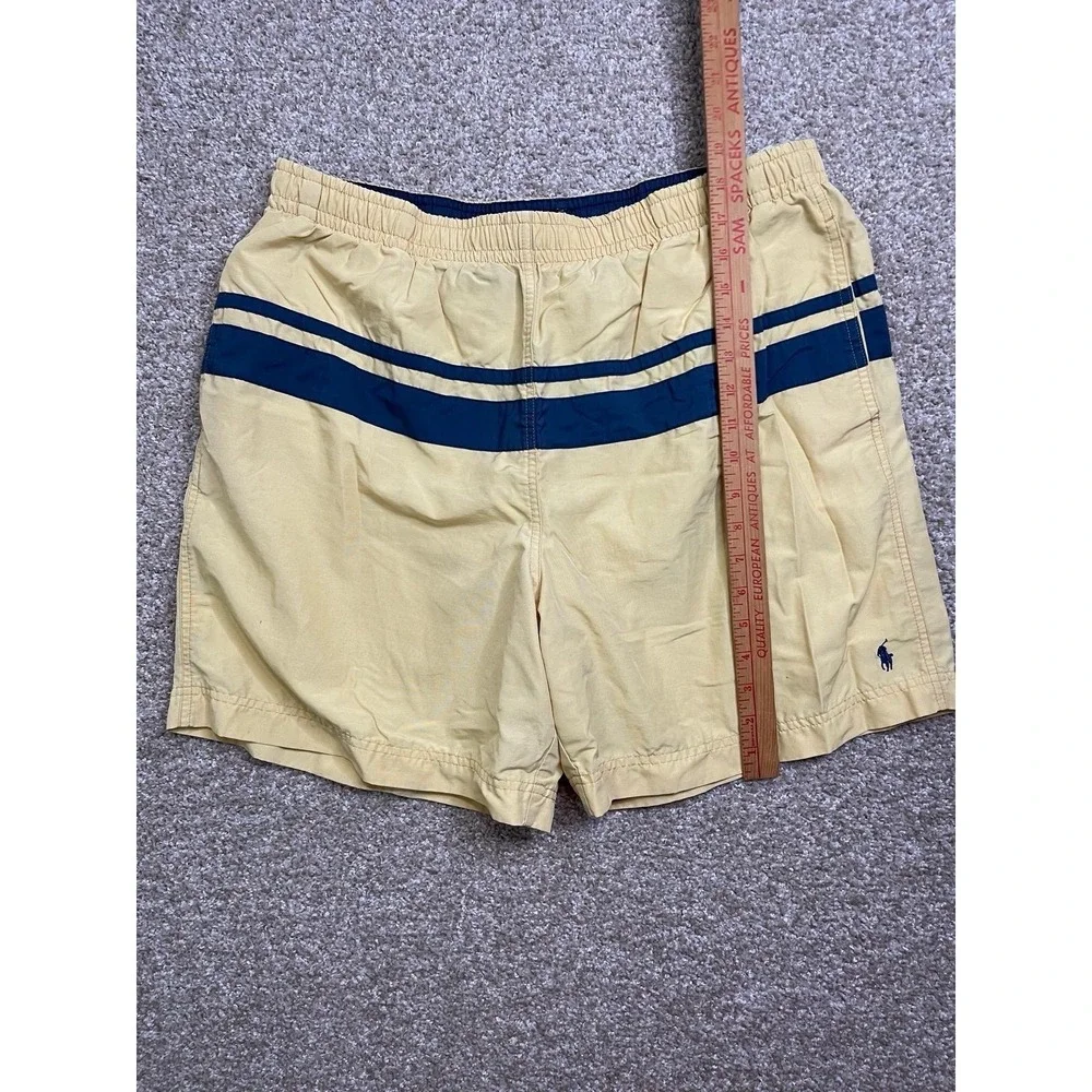 Polo Ralph Lauren Red Lined Blue Pony Swim Trunks Shorts Mens XL